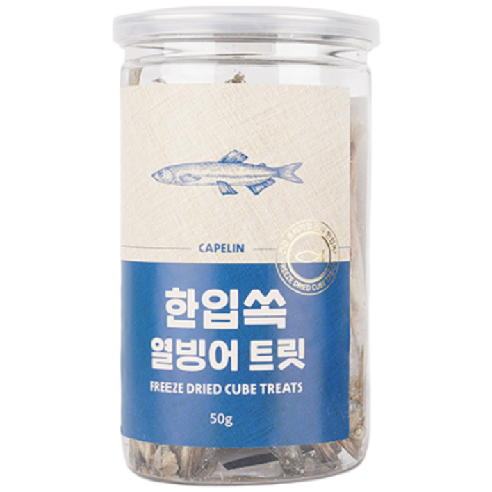 강아지 간식 원바잇 한입쏙 열빙어 트릿 50g