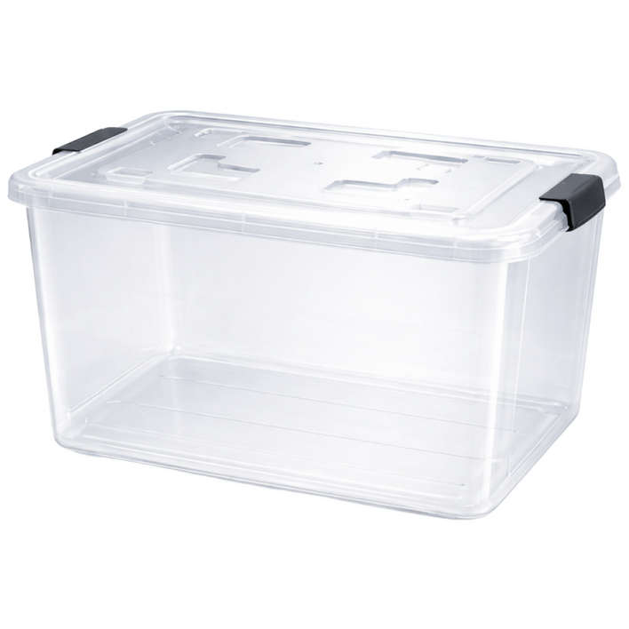 나코 플라스틱 바퀴달린 리빙박스 대용량 특대형 무색, 1개, 투명