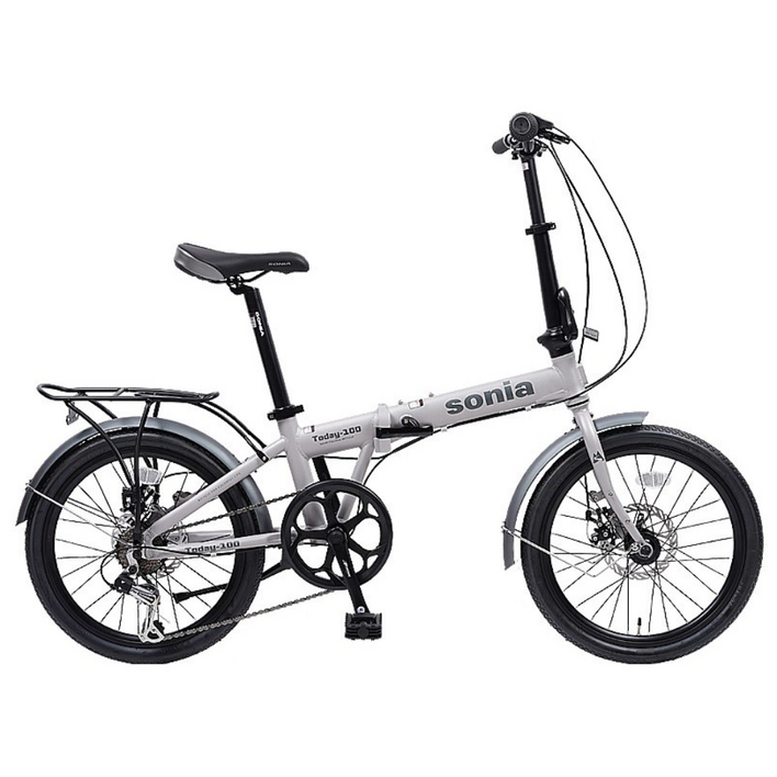 소니아 알루미늄 미니벨로 자전거 투데이100 20인치 접이식 미조립, 1개, 170cm, 그레이미조립