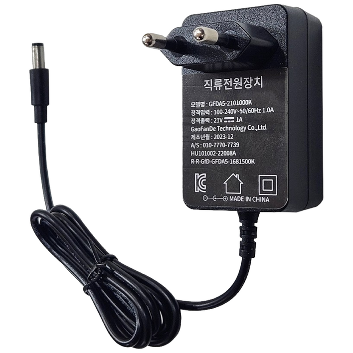 공구엔 전동공구 배터리 충전기 21V 충전기 직류전원장치 DC 어댑터 DC 21V 1A