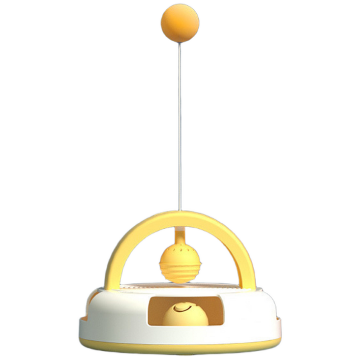 밸류플로우 고양이 사냥놀이 빙글빙글 트랙볼 공놀이, 1개, 옐로우