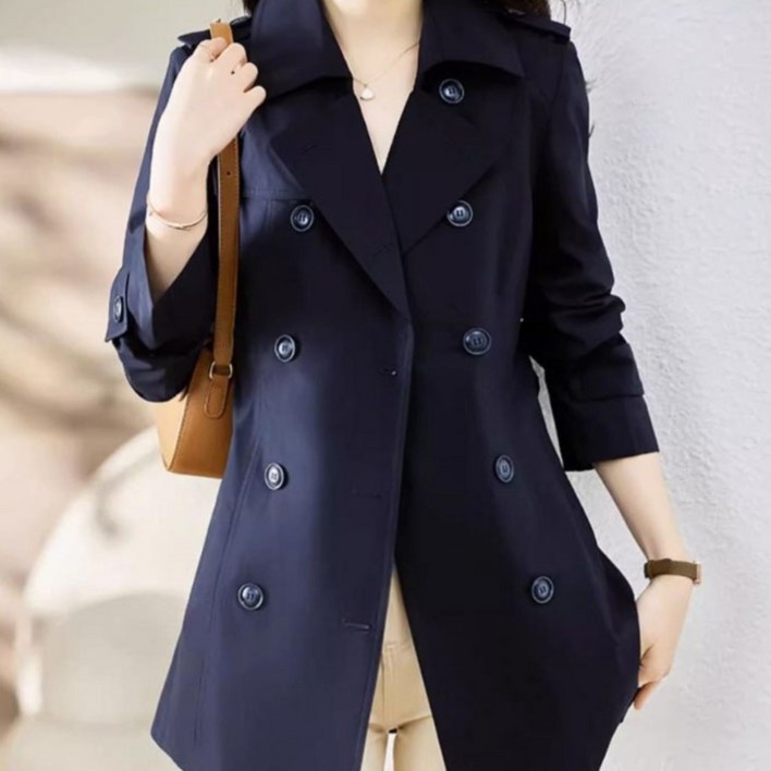 스타일닥터 여성 가을 정장 트렌치코트 여성 숏 긴팔 외투