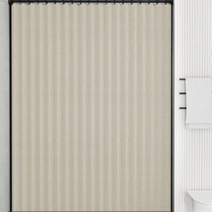 와뚜니 욕실 방수 샤워커튼 건습분리 커튼봉 세트 자석 고정 블라인드 디자인 욕실용 커튼, 1개, 베이지 카키