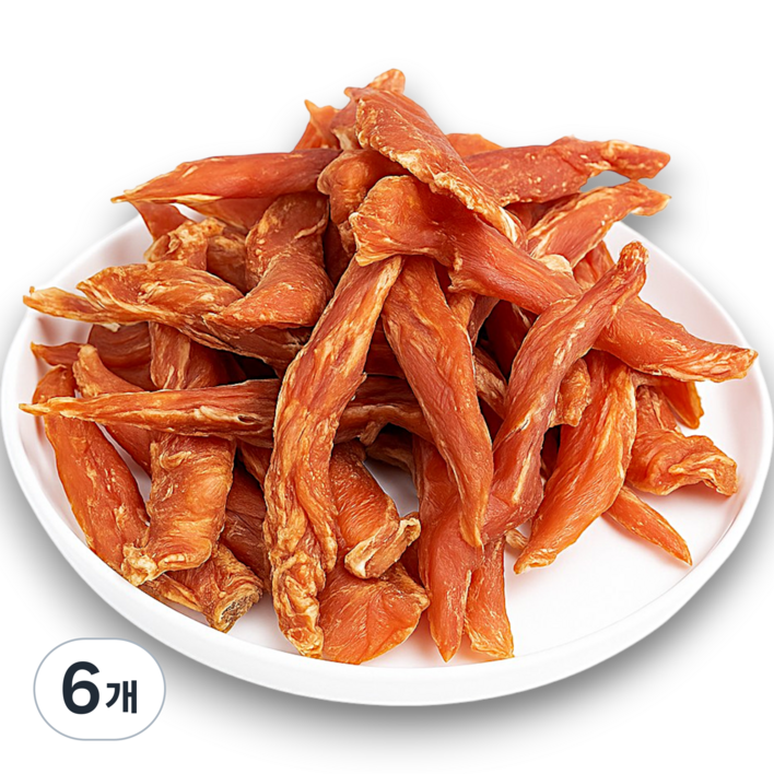 강아지 수제간식 국내산 닭가슴 대용량 무방부제 치석제거 개껌 간식마트, 1kg, 6개, 닭가슴(안심)