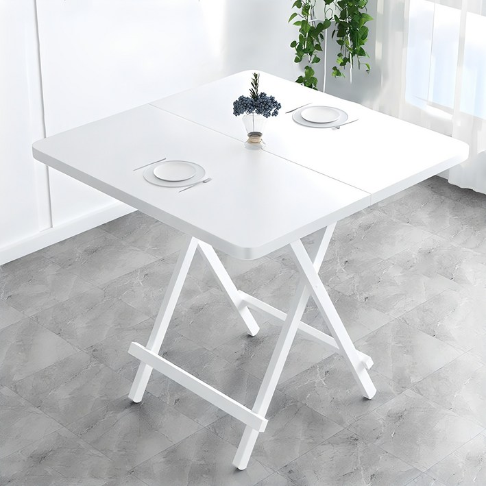 가구느낌 홈접이식 테이블, 화이트, 화이트