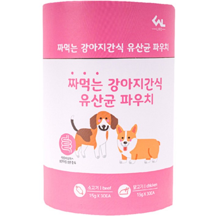 씨엔앨라이프 짜먹는 강아지간식 유산균 파우치 15g 2종 30p  30p