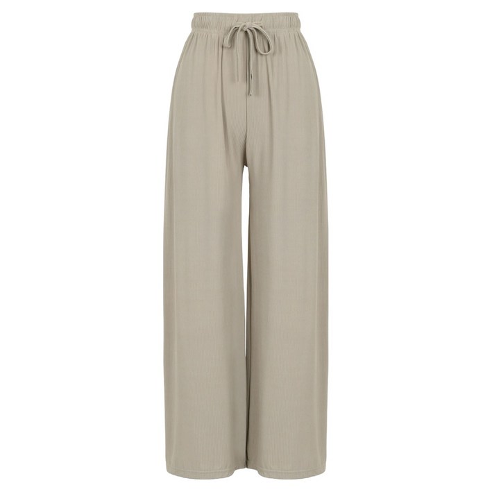 에이비플러스 여성용 밴딩 허리끈 주름 와이드 팬츠 LSZ5MP34