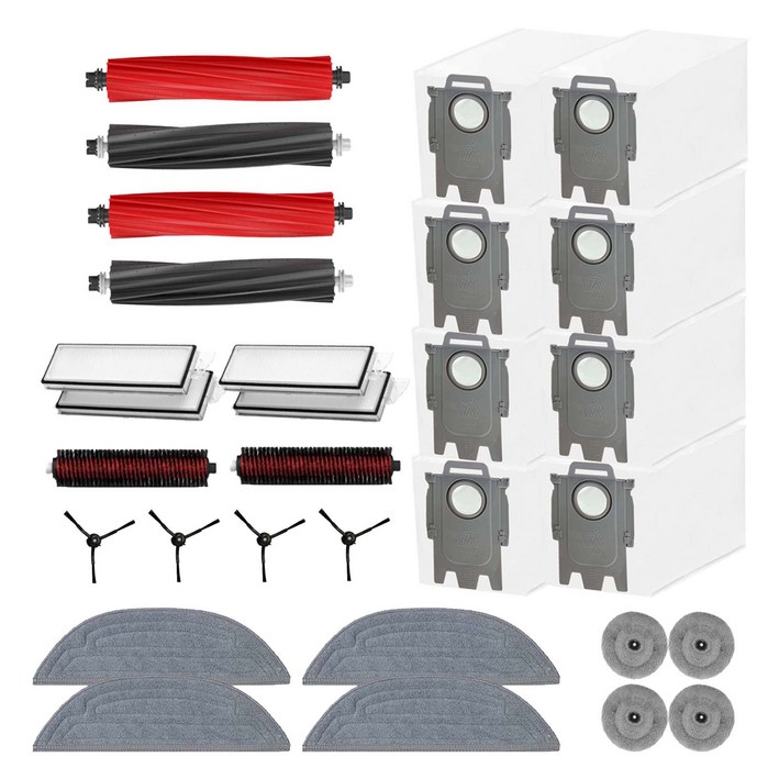 오피스토어 소모품 메인브러쉬 물걸레 리필 사이드브러쉬 먼지봉투 더스트백 7종 풀 세트, 1세트, 로보락 S8 maxv ultra