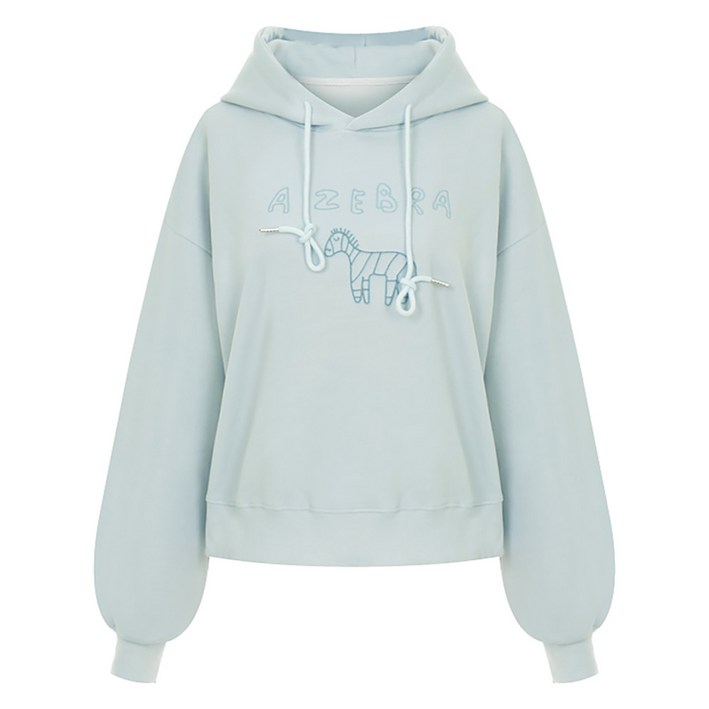 샐리 지브라 자수 후드 티셔츠 I6A-CTS017