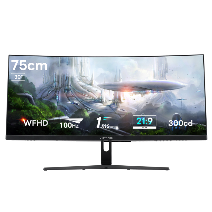 빅트랙 WFHD 리얼 100Hz 1800R 울트라 와이드 커브드 게이밍 모니터