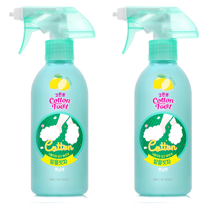 온더바디 발을씻자 풋샴푸 프레쉬 레몬민트향, 1개입, 2개, 385ml