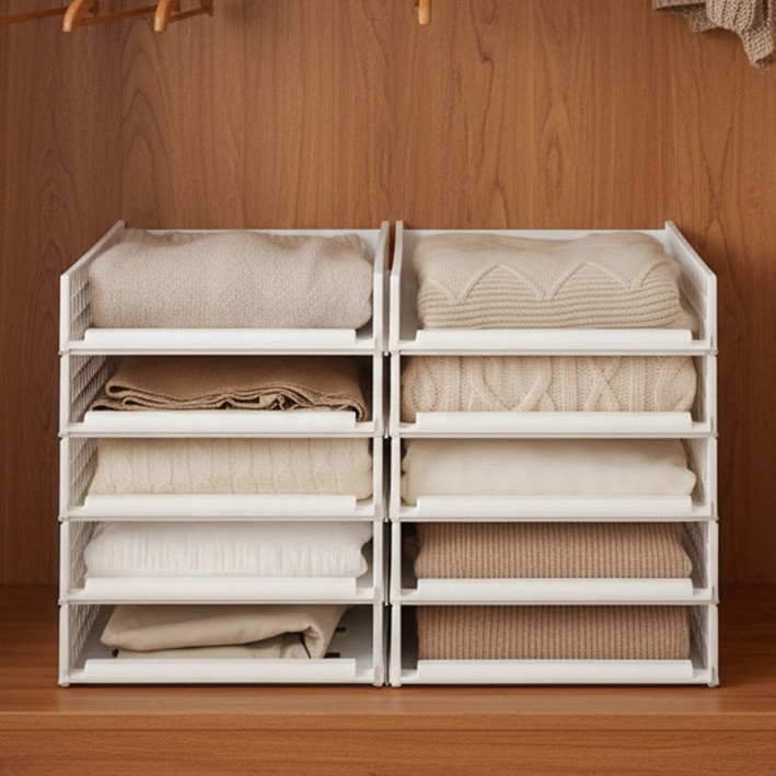 보노하우스 풀 슬라이딩 옷정리 적층 트레이 중형