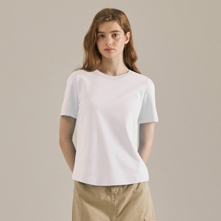 베이직하우스 여성용 통기성 순면 40수 반팔 티셔츠 2팩