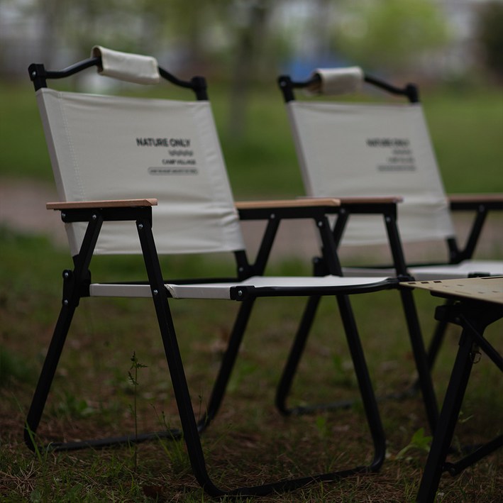 캠프빌리지 캠핑 로우체어 팜스프링, 밀크베이지, 2개