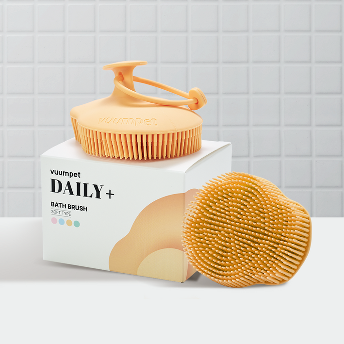 붐펫 반려동물 목욕 소프트 타입 실리콘 브러쉬, 오렌지, 1개