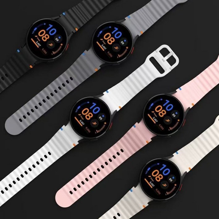 삼성 갤럭시 워치4 40444246MM 골프에디션 날개형 포인트 실리콘 우레탄 시계줄 스트랩 밴드 SMR8608708808905, 네이비, 1개