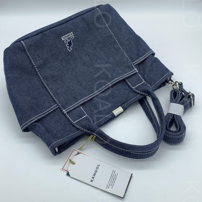 국내백화점판 캉골 시즌신상 데님 피크닉 기본 토트백 나들이 간편 휴대 가방 블루