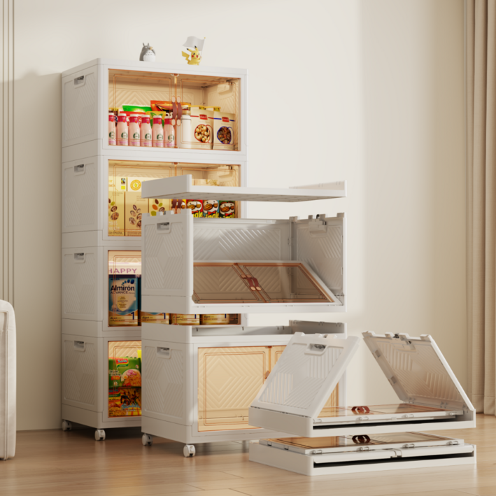 모룸 대용량 무설치 접이식 수납장 다용도 양문 이동식 폴딩 리빙박스 옷정리 수납함