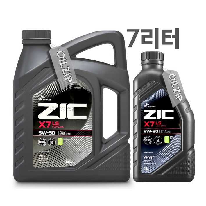 ZIC X7 LS 5W30 6L 1개 +1L 디젤 엔진오일, 5w30, 1개, @지크 X7 LS 5W30 6L 1개+1L@1개@