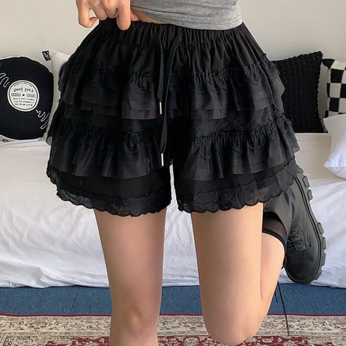 [러블리룩/2col] 글로우 캉캉 프릴 레이스 숏팬츠 치마 바지