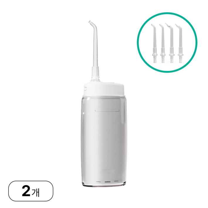 치과공식납품 닥터대니 워터테라픽 미니픽 휴대용 접이식 무선 구강세정기 치아 치간 세척기 세정기 잇몸 케어 관리, 화이트, ICR 18650