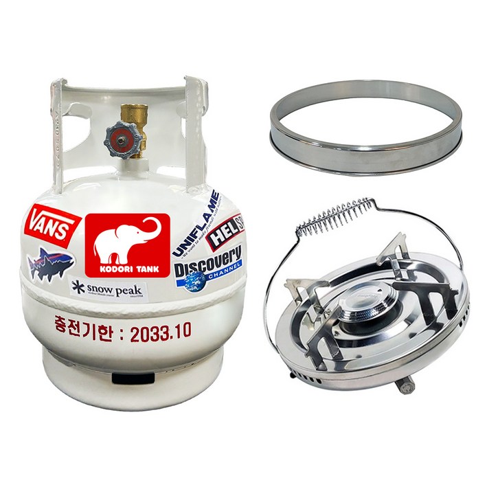 화력조절 해바라기버너 코돌이탱크 LPG 3kg 고화력 버너세트(스티커무료증정), 1세트, 3번_3kg+링가드+1005버너