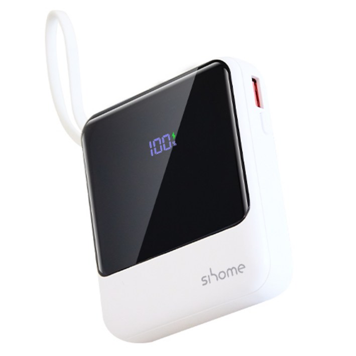 시홈 22.5W 고속충전 10000mAh 미니 보조배터리, 화이트, SHFB1Y