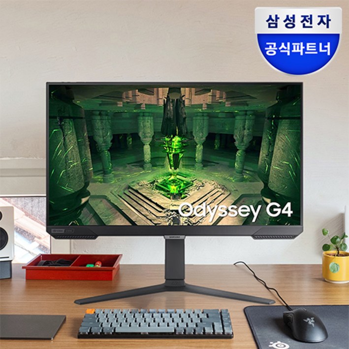 삼성전자 오디세이 G4 BG400 25인치 피봇 게이밍 모니터 IPS 프리싱크 지싱크 240Hz 1ms HDR10