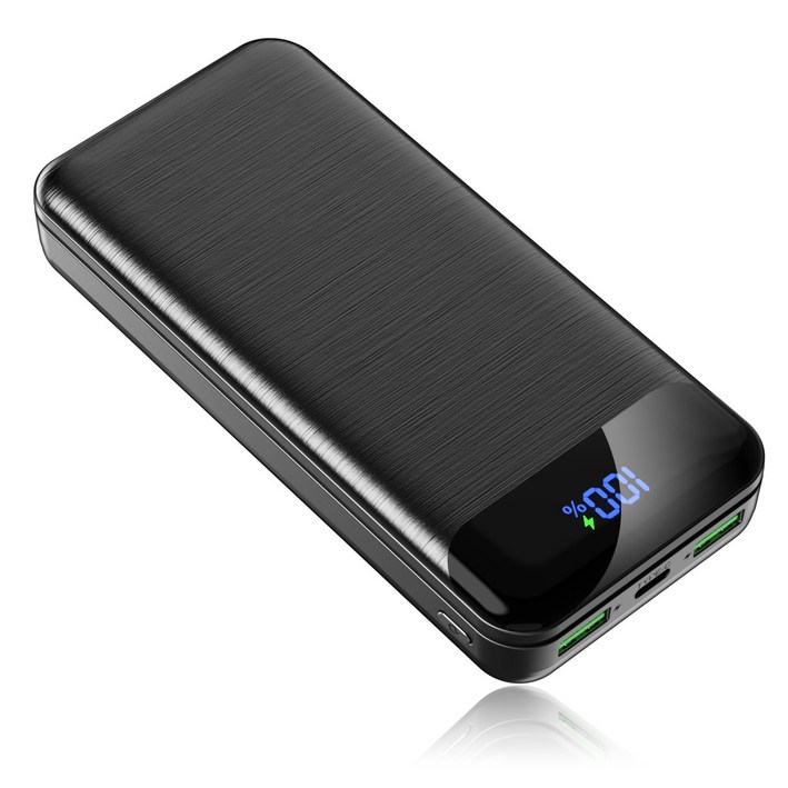 KLIFE 고속충전 대용량 보조배터리 20000mAh PD 22.5W QC3.0 잔량표시, 블랙, PDQ2