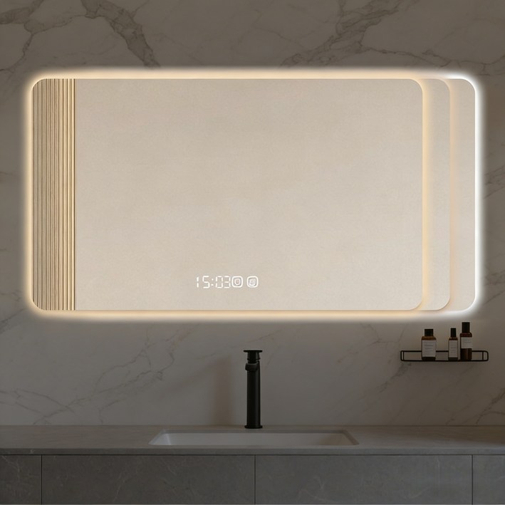 YAPOGI LED 스마트 욕실 거울 간접 조명 방습기능 인테리어 화장대거울600X800