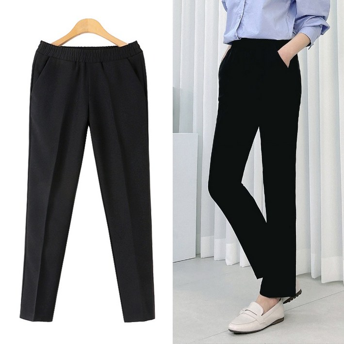 여성 숏/기본/롱 3기장 이지핏 밴딩팬츠 빅사이즈 여성의류 스판 슬랙스 데일리룩 오피스룩 하객룩 출근룩 유니폼 정장바지 키작녀 봄 여름 가을