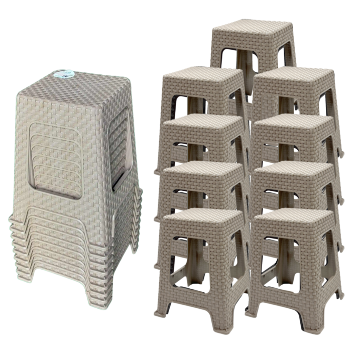 나코 플라스틱 라탄의자 테라스의자 야외용의자 회전의자 사각의자 카페의자 보조의자, 모카그레이, 9개