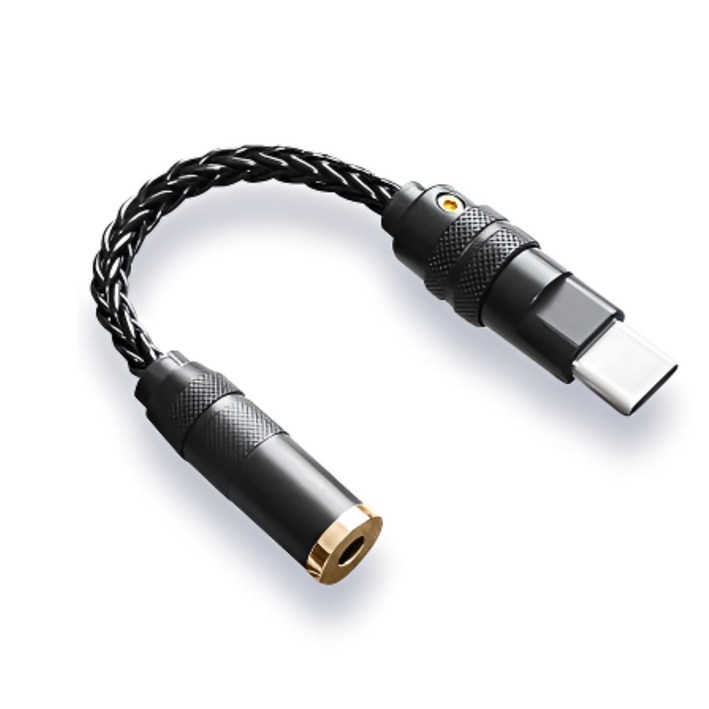 시그델 HiFi 고음질 ALC5686 C타입 꼬다리 DAC 덱 3.5mm 32BIT 384KHZ 이어폰 변환 앰프 꼬다리덱 오디오 헤드폰 젠더 MD01, 1개, 블랙, 11cm