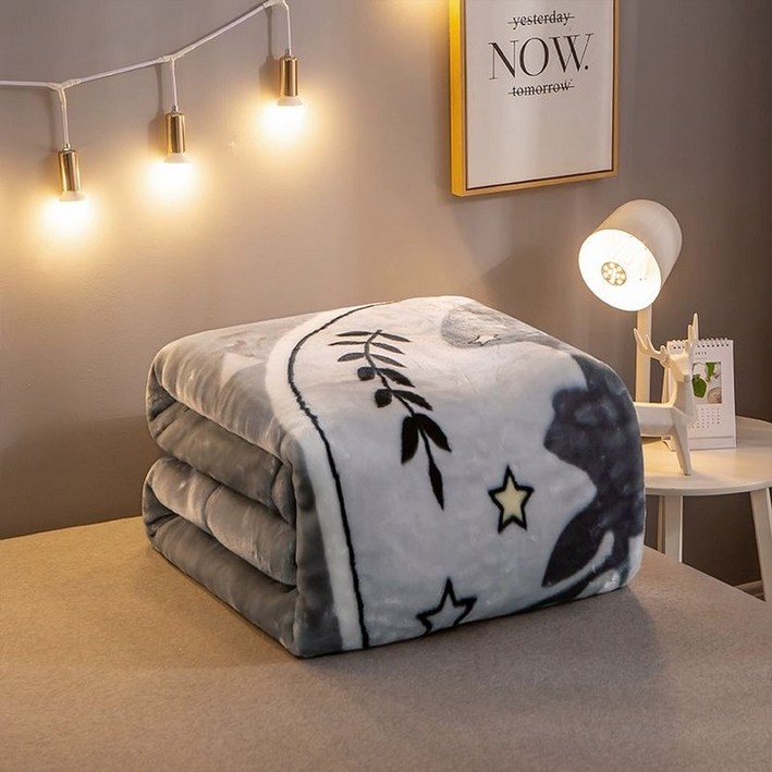 옛날 스타일 밍크담요 두꺼운 할머니 담요 대형