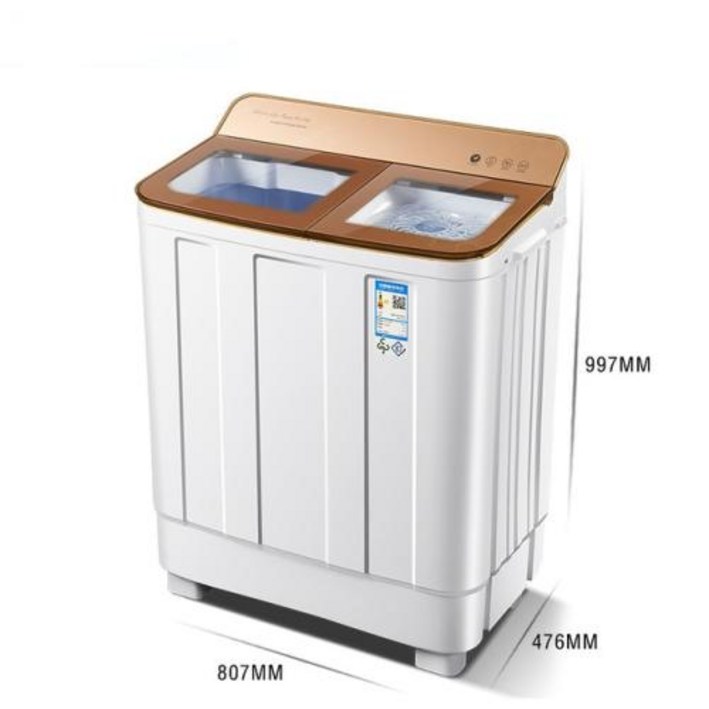미니세탁기 14kgs 호텔 상업용 더블 배럴 대용량 반자동 세탁기 기숙사 가정용 220V, WHITE+AU