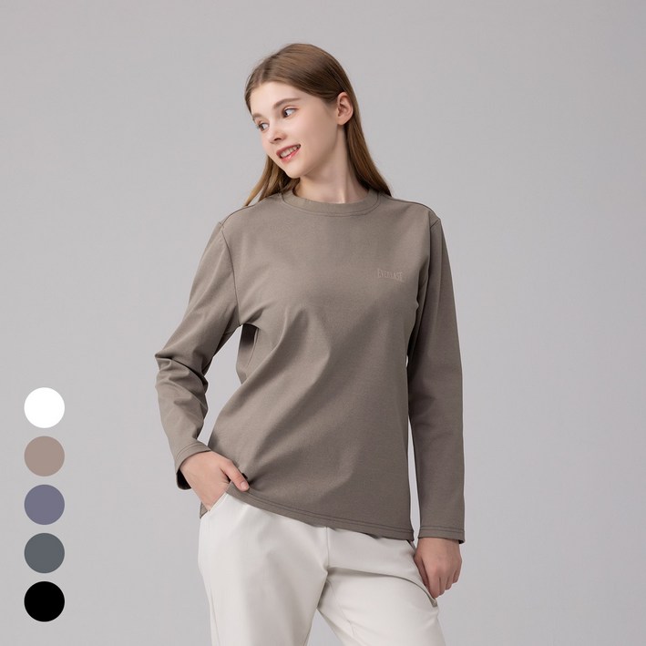 에버라스트 여성 레귤러핏 긴팔 티셔츠 기본티 긴팔티