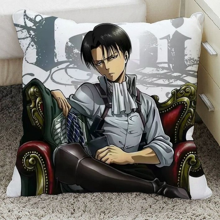 블루바구니 진격의 거인 리바이 인형 쿠션 커버 쇼파 진격거 푹신한 배게 침대