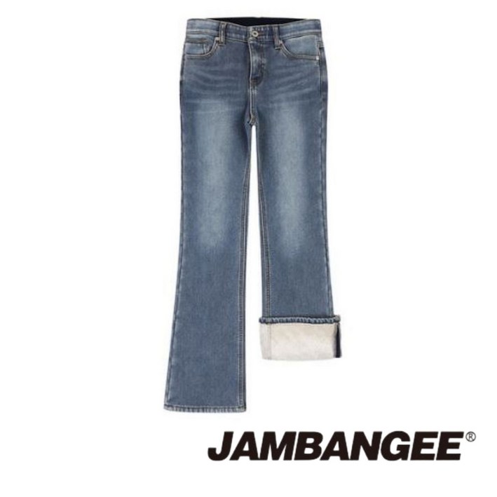 [정가 119,000원] 잠뱅이 여성 기모 청바지 양모 부츠컷 밴딩 데님 근무 여행 작업 캠핑 하의