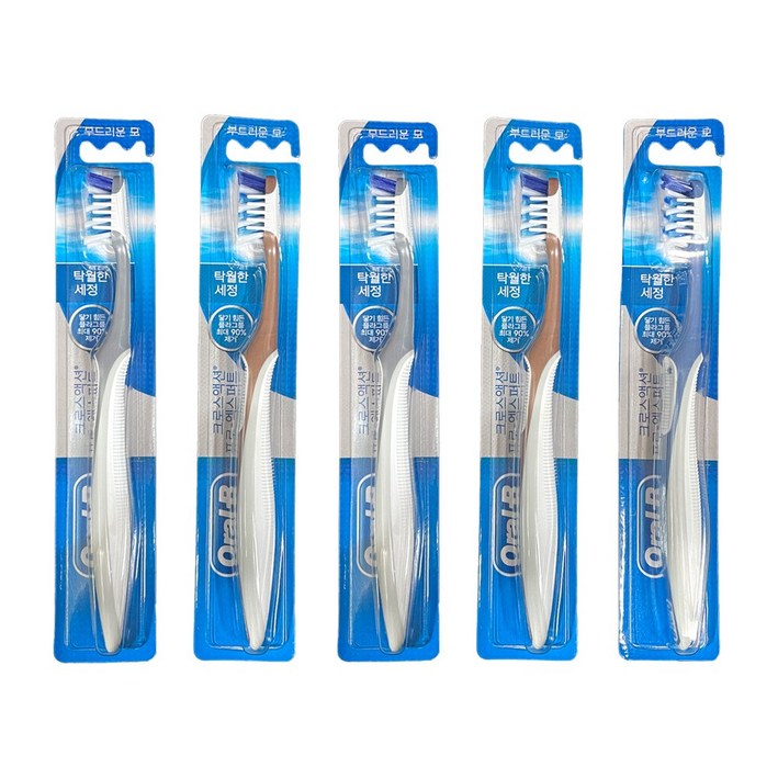 오랄비 크로스액션 35모 부드러운 칫솔 x5개 색상랜덤, 5개