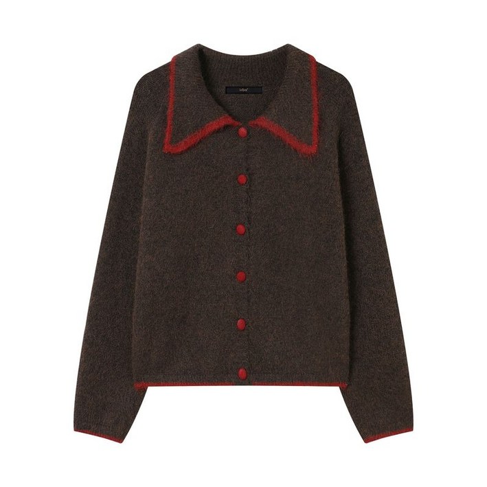 카라 라인 배색 버튼업 니트 가디건 (DP4CK003A)