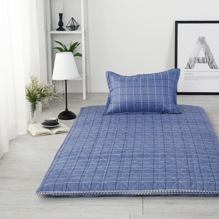 국산 모던체크 누빔 요커버 싱글 요매트 요패드 커버