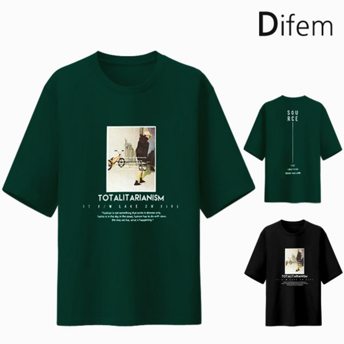 디프엠 5부오버핏반팔 토탈소스 M~5XL 빅사이즈 남녀공용 반팔티셔츠 반팔 티셔츠 212106001