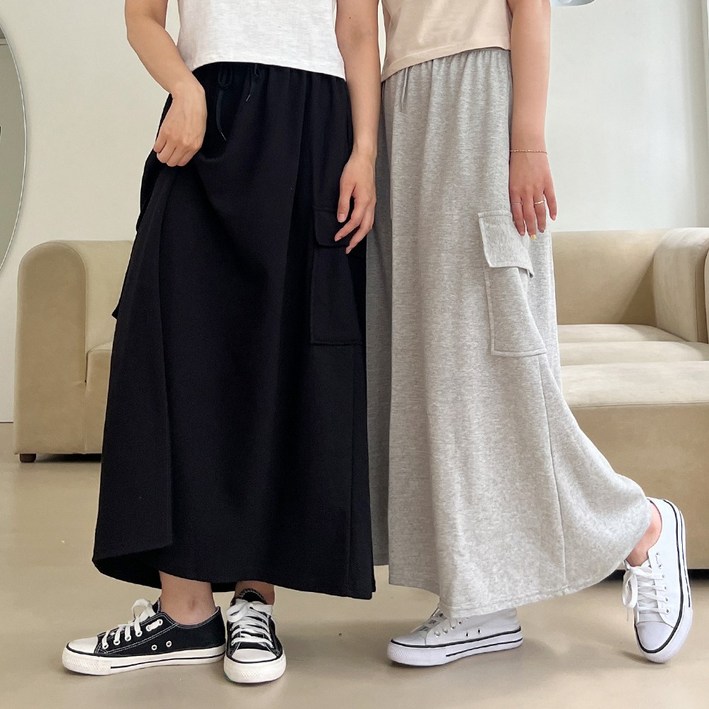 빅사이즈42size 올핏 카고 밴딩 스커트 4color 빅사이즈42size 올핏 카고 밴딩 스커트 4color