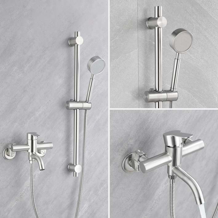 준앤코 스테인리스 샤워기세트 샤워수전 슬라이드바 욕조샤워기