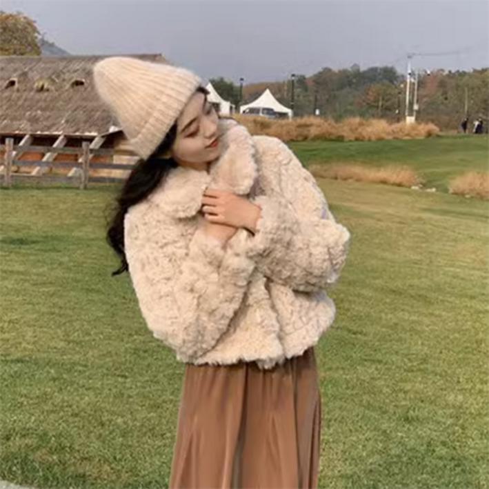 여성용 포근한 겨울철 더플래빗 뽀글이자켓 6K507 8405256999