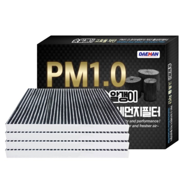 대한 PM1.0 활성탄 초미세먼지 에어컨 필터 KC, 4개입, 114
