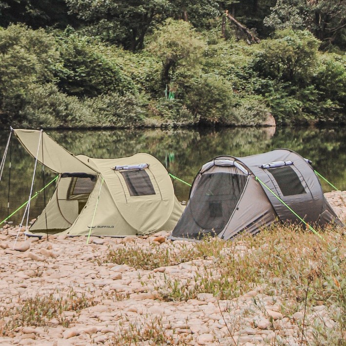 버팔로 원터치 그늘막 텐트 1초 팝업 23인용, 쿠키차콜