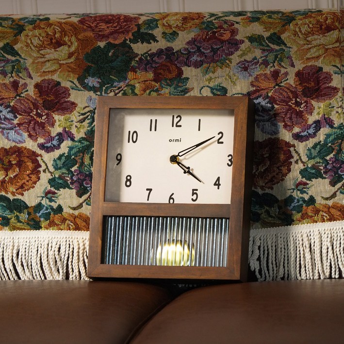 오르미 레트로 모어클락 우드 무소음 벽시계 추시계 괘종시계, ORMMC(월넛)