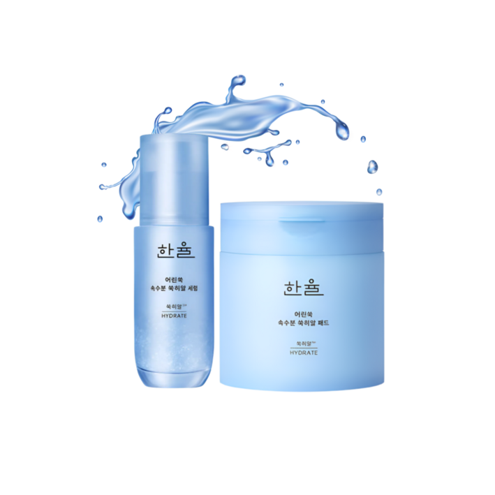 한율 어린쑥 속수분쑥히알세럼 40ml+쑥히알패드 60매 세트
