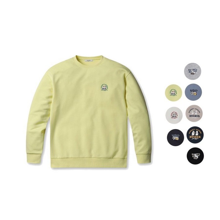 백화점정품 25년SS 폴햄 POLHAM 남성 간절기 코숏 더블니트 그래픽 맨투맨 PHF1TR1010